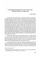 Vấn đề hội nhập quốc tế của việt nam truyền thống và hiện đại 