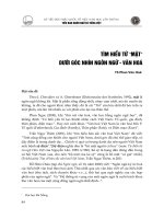 Tìm hiểu từ “mặt” dưới góc nhìn ngôn ngữ văn hoá 