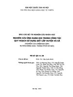 Nghiên cứu ứng dụng gis trong công tác quy hoạch sử dụng đất cấp huyện và xã nghiên cứu điểm địa bàn huyện đông anh tp hà nội 