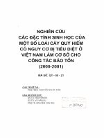 Nghiên cứu các đặc tính sinh học của một số loài cây quý hiếm có nguy cơ bị tiêu diệt ở việt nam làm cơ sở cho công tác bảo tồn 2000 2001 