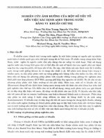 Nghiên cứu ảnh hưởng của một số yếu tố đến việc xác định asen trong nước bằng vi khuẩn chỉ thị 