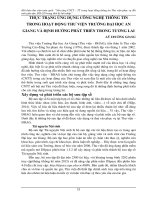 Thực trạng ứng dụng công nghệ thông tin trong hoạt động thư viện trường đại học an giang và định hướng phát triển trong tương lai 