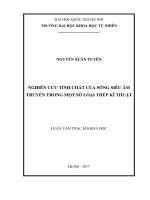 Luận văn Thạc sĩ Khoa học: Nghiên cứu tính chất của sóng siêu âm truyền trong một số loại thép kỹ thuật