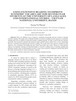 Using extensive reading to improve economic vocabulary for second year students at the university of languages and international studies vietnam national university hanoi 