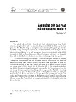 Ảnh hưởng của đạo phật đối với chính trị triều lý 