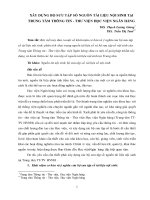 Xây dựng bộ sưu tập số nguồn tài liệu nội sinh tại trung tâm thông tin thư viện học viện ngân hàng 