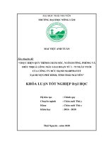 Thực hiện quy trình chăm sóc, nuôi dưỡng gà lông màu giai đoạn từ 1 75 ngày của công ty đức hạnh MARPHAVET tại huyện phú bình tỉnh thái nguyên 