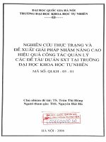Nghiên cứu thực trạng và đề xuất giải pháp nhằm nâng cao hiệu quả công tác quản lý các đề tài dự án stx tại trường đại học khoa học tự nhiên 