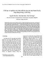 Chế tạo và nghiên cứu tính chất từ của các hạt nanô fe3o4 ứng dụng trong y sinh học 