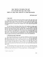 Đặc trưng văn hóa ứng xử của người việt qua tục ngữ trên tư liệu tiểu thuyết và truyện ngắn 