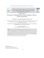 Thành phần loài và dạng sống thực vật cho tinh dầu ở khu bảo tồn thiên nhiên sốp cộp tỉnh sơn la 