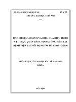 LUẬN VĂN ĐẠI HỌC HOÀN CHỈNH (Y DƯỢC) đặc điểm lâm SÀNG và HIỆU QUẢ điều TRỊ dị vật THỰC QUẢN BẰNG nội SOI ỐNG mềm tại BỆNH VIỆN TAI mũi HỌNG TW từ 4 - 2007 đến 2 - 2010