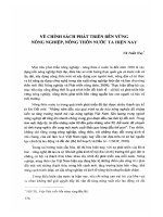 Về chính sách phát triển bền vững nông nghiệp nông thôn nước ta hiện nay 