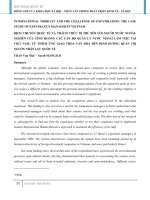 International mobility and the challenge of expatriation the case study of expatrate’s manager in vietnam 