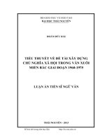 Tiểu thuyết về đề tài xây dựng chủ nghĩa xã hội trong văn xuôi miền bắc giai đoạn 1960  1975