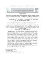 Đánh giá hoạt tính sinh học một số loài thực vật tại khu bảo tồn thiên nhiên bắc hướng hóa và vùng lân cận tỉnh quảng trị 