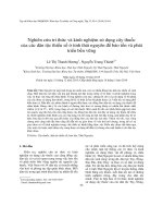 Nghiên cứu tri thức và kinh nghiệm sử dụng cây thuốc của các dân tộc thiểu số ở tỉnh thái nguyên để bảo tồn và phát triển bền vững 
