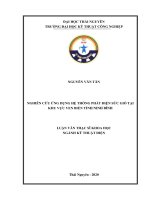 (Luận văn thạc sĩ) Nghiên cứu ứng dụng hệ thống phát điện sức gió tại khu vực ven biển tỉnh Ninh Bình