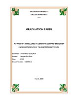 An investigation into difficulties in improving English speaking skills of firstyear students of English Faculty, Thuong Mai University