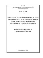 Thực trạng tự chủ về nguồn lực để thực hiện khám chữa bệnh theo nghị định 43 ở một số bệnh viện tuyến huyện tỉnh hòa bình và đề xuất giải pháp 