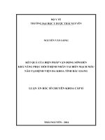 Kết quả của biện pháp vận động sớm đến khả năng phục hồi ở bệnh nhân tai biến mạch máu não tại bệnh viện đa khoa tỉnh bắc giang 