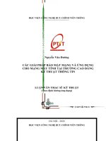 (Luận văn thạc sĩ) Các giải pháp bảo mật mạng và ứng dụng cho mạng máy tính tại trường Cao đẳng kỹ thuật thông tin