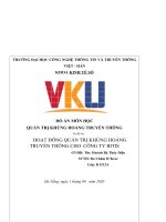 Hoạt động quản trị khủng hoảng truyền thông cho công ty Bitis