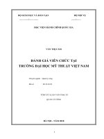 Tóm tắt Luận văn Thạc sĩ Quản lý công: Đánh giá viên chức tại Trường Đại học Mỹ thuật Việt Nam