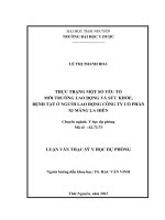 Thực trạng một số yếu tố môi trường lao động và sức khỏe bệnh tật ở người lao động công ty cổ phần xi măng la hiên 