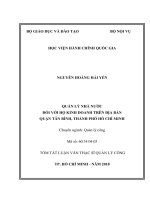 Tóm tắt Luận văn Thạc sĩ Quản lý công: Quản lý nhà nước đối với hộ kinh doanh trên địa bàn quận Tân Bình, Thành phố Hồ Chí Minh