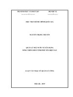 Luận văn Thạc sĩ Quản lý công: Quản lý nhà nước về xây dựng nông thôn mới ở tỉnh Phú Yên hiện nay