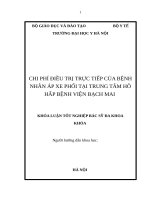 LUẬN VĂN ĐẠI HỌC HOÀN CHỈNH (NGÀNH Y) chi PHÍ điều TRỊ TRỰC TIẾP của BỆNH NHÂN áp XE PHỔI tại TRUNG tâm hô hấp BỆNH VIỆN BẠCH MAI