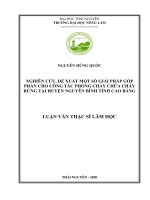 (Luận văn thạc sĩ) Nghiên cứu, đề xuất một số giải pháp góp phần cho công tác phòng cháy chữa cháy rừng tại huyện Nguyên Bình tỉnh Cao Bằng