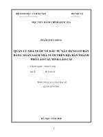 Tóm tắt Luận văn Thạc sĩ Quản lý công: Quản lý nhà nước về đầu tư xây dựng cơ bản bằng ngân sách nhà nước trên địa bàn thành phố Lào Cai, Tỉnh Lào Cai