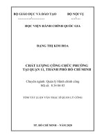 Tóm tắt Luận văn Thạc sĩ Quản lý Hành chính công: Chất lượng công chức phường tại Quận 11, Thành phố Hồ Chí Minh