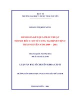 Đánh giá kết quả phẫu thuật nội soi bóc u xơ tử cung tại bệnh viện c thái nguyên năm 2009 2011 