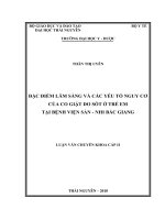 Đặc điểm lâm sàng và các yếu tố nguy cơ của co giật do sốt ở trẻ em tại bệnh viện sản nhi bắc giang 