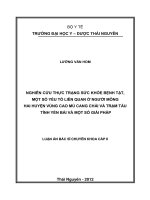 Nghiên cứu thực trạng sức khỏe bệnh tật một số yếu tố liên quan ở người mông hai huyện vùng cao mù cang chải trạm tấu tỉnh yên bái và một số giải pháp 