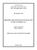 Hợp đồng thế chấp quyền sử dụng đất ở việt nam hiện nay TT