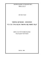 Khóa luận tốt nghiệp đại học: Thống kê Bose – Einstein và các ứng dụng trong hệ nhiều hạt