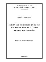 Luận văn Thạc sĩ Khoa học: Nghiên cứu tính chất điện tử của Perovskite Bismuth Titanate pha tạp kim loại kiềm