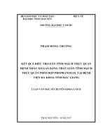 Kết quả điều trị giãn tĩnh mạch thực quản bệnh nhân xơ gan bằng thắt giãn tĩnh mạch thực quản phối hợp propranolol tại bệnh viện đa khoa tỉnh bắc giang 