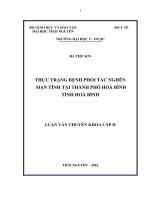 Thực trạng bệnh phổi tắc nghẽn mạn tính tại thành phố hoà bình tỉnh hoà bình 