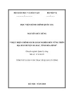 Tóm tắt Luận văn Thạc sĩ Quản lý công: Thực hiện chính sách giảm nghèo bền vững trên địa bàn huyện Đà Bắc, tỉnh Hòa Bình