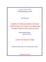 Nghiên cứu rối loạn đông cầm máu ở trẻ sơ sinh non tháng tại bệnh viện đa khoa trung ương thái nguyên 