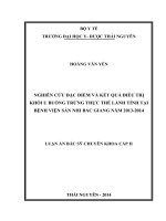 Nghiên cứu đặc điểm và kết quả điều trị khối u buồng trứng thực thể lành tính tại bệnh viện sản nhi bắc giang năm 2013 2014 