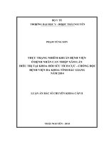 Thực trạng nhiễm khuẩn bệnh viện ở bệnh nhân can thiệp xâm lấn điều trị tại khoa hồi sức tích cực chống độc bệnh viện đa khoa tỉnh bắc giang năm 2014 
