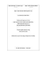 Tóm tắt Luận văn Thạc sĩ Quản lý công: Năng lực quản lý của chủ tịch UBND Phường trên địa bàn Quận 11 - Thành phố Hồ Chí Minh