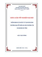 Khóa luận tốt nghiệp đại học thẩm định dự án đầu tư tại ngân hàng TMCP sài gòn thương tín chi nhánh hà tĩnh
