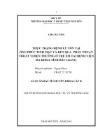 Thực trạng bệnh lý tồn tại ống phúc tinh mạc và kết quả phẫu thuật thoát vị bẹn thường ở trẻ em tại bệnh viện đa khoa tỉnh bắc giang 